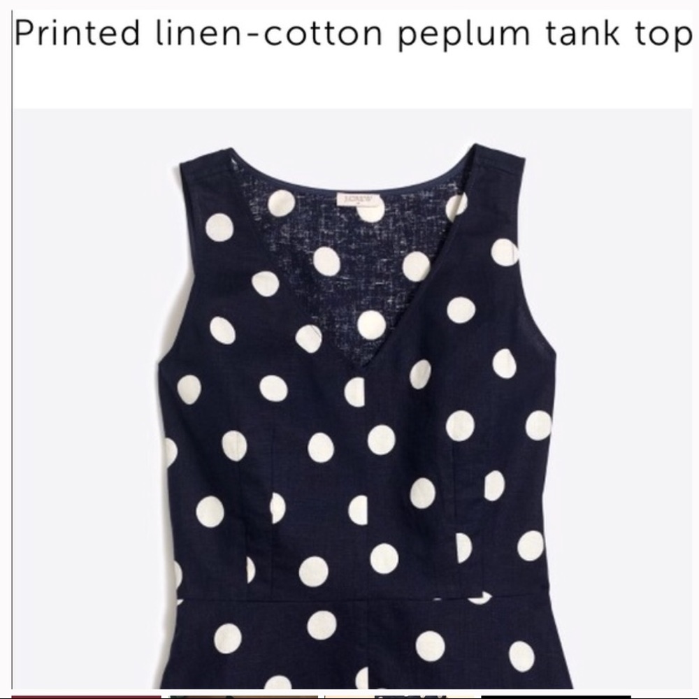 J. Crew polka dot peplum top